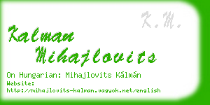 kalman mihajlovits business card
