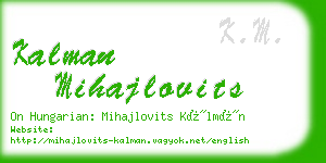 kalman mihajlovits business card